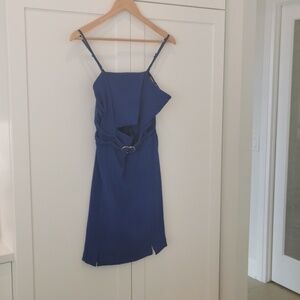 Royal Blue Spaghetti Strap Cutout Dress